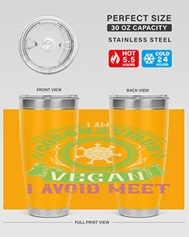 I Am Coronavirus Vegan I Avoid Meet Style 38#- corona virus- Tumbler
