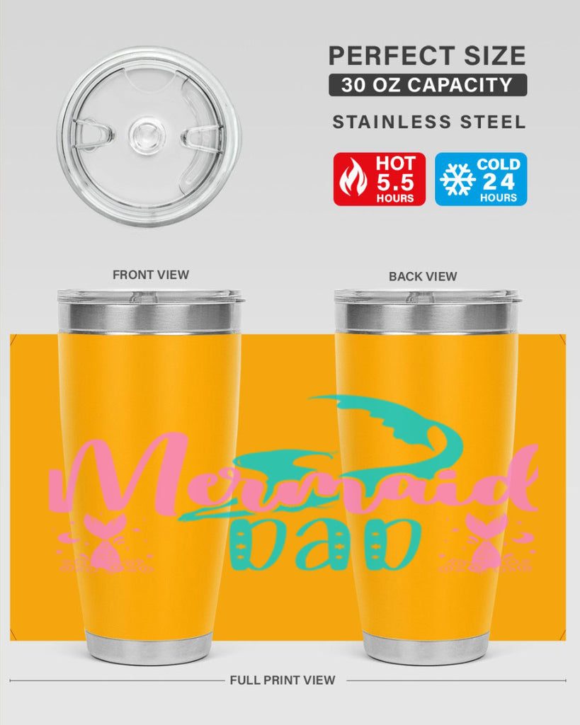 Mermaid Dad 356#- mermaid- Tumbler