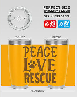 Peace Love Rescue Style 23#- cat- Tumbler