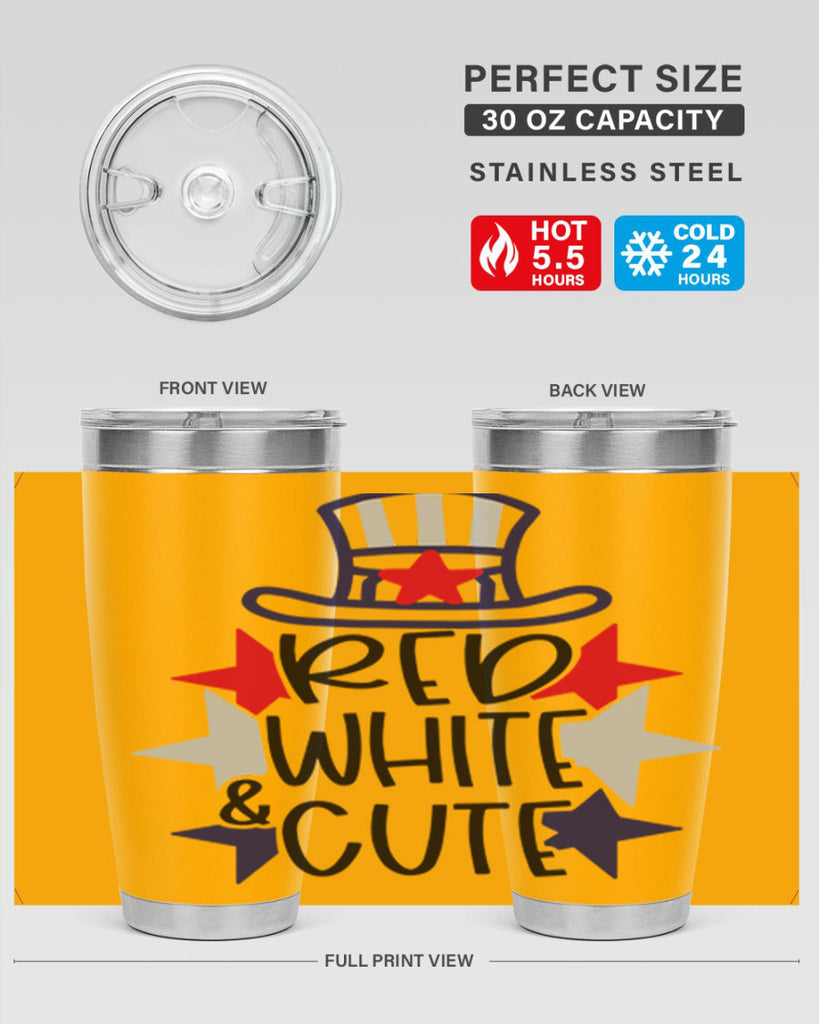Red White Cute Style 169#- Fourt Of July- Tumbler