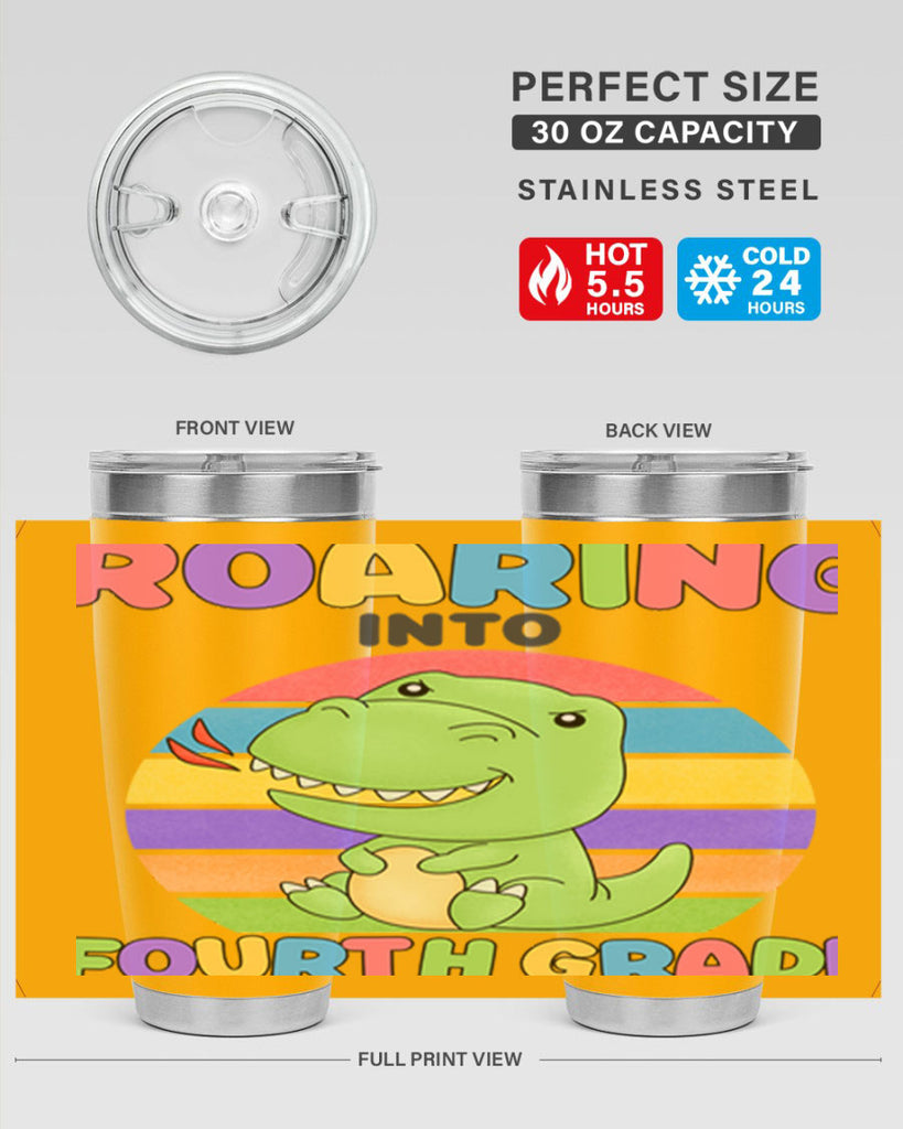 Roaring to 4th Grade Trex 24#- 4th  grade- Tumbler