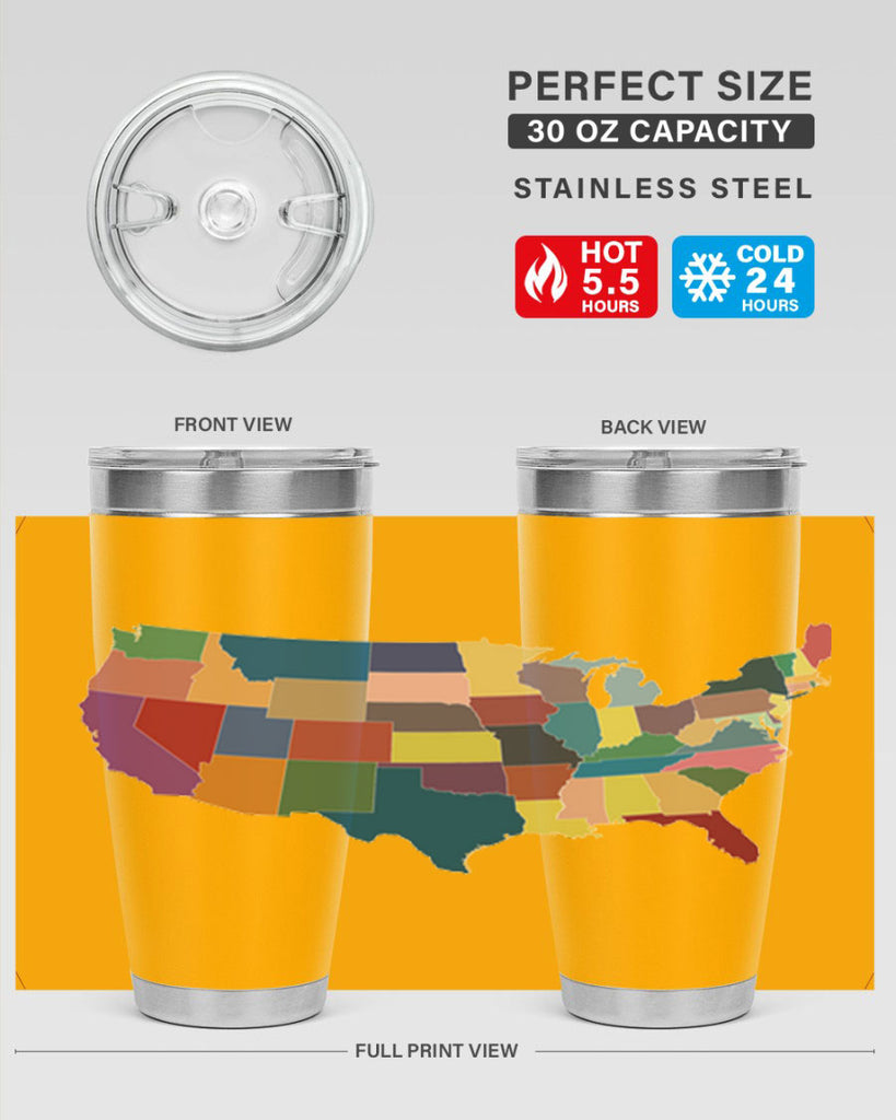 Separate Color Map Style 73#- Fourt Of July- Tumbler