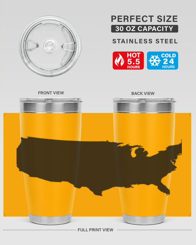 USA Solid Map Style 76#- Fourt Of July- Tumbler