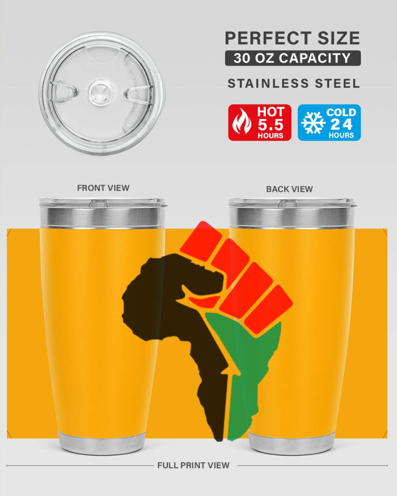 african power fist 274#- black words phrases- Cotton Tank