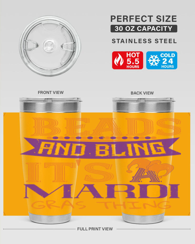 beads and bling its a mardi gras thing 51#- mardi gras- Tumbler