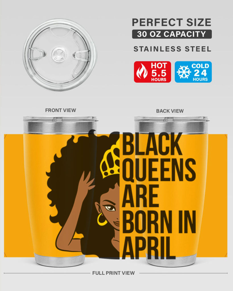 black queens are born in april 218#- black words phrases- Cotton Tank