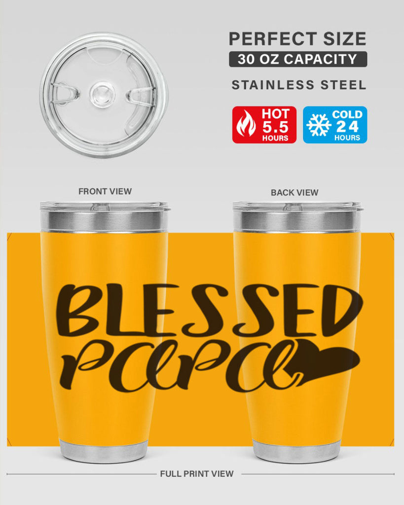 blessed papa 70#- grandpa - papa- Tumbler