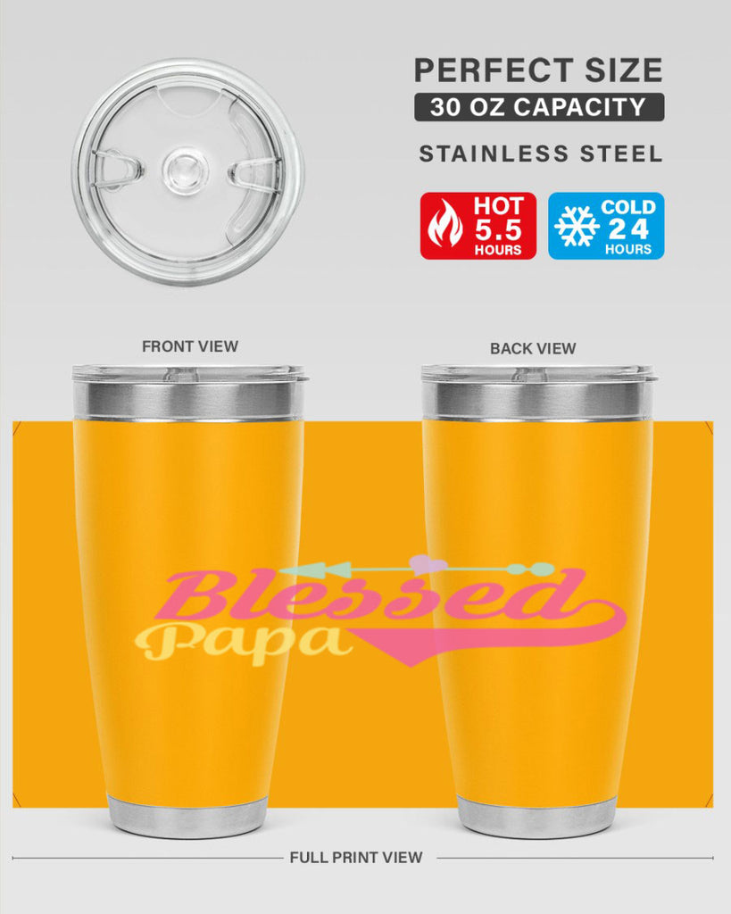 blessed papa 73#- grandpa - papa- Tumbler