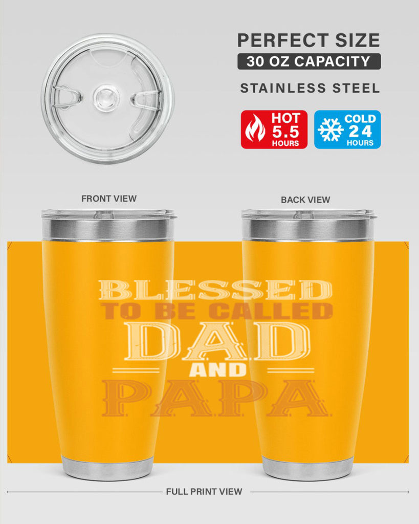 blessed to be called dad and papa 45#- grandpa - papa- Tumbler