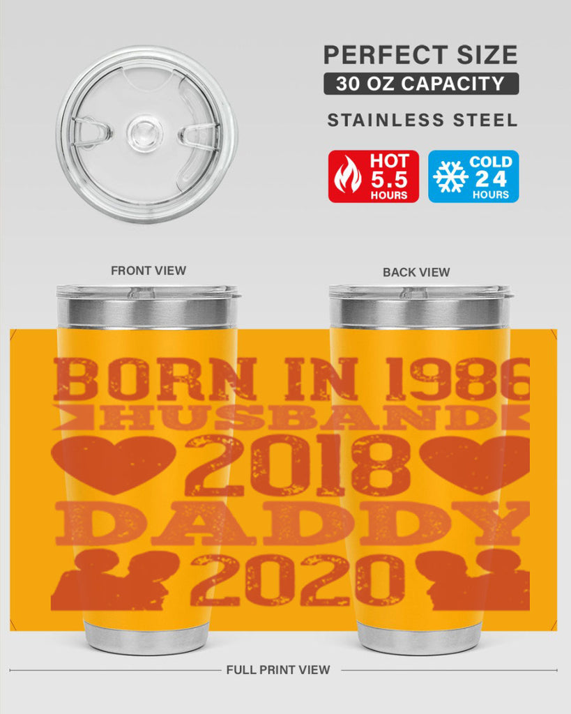 born in husband daddy 123#- fathers day- Tumbler