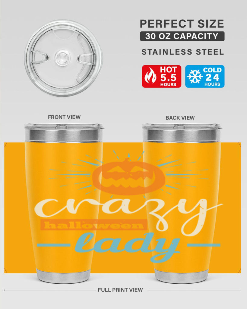 crazy halloween lady 118#- halloween- Tumbler