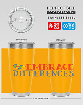 embrace differences Style 13#- autism- Tumbler
