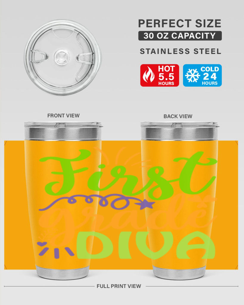 first grade diva 21#- mardi gras- Tumbler