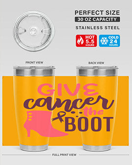 give cancer the boot Style 1#- breast cancer- Tumbler