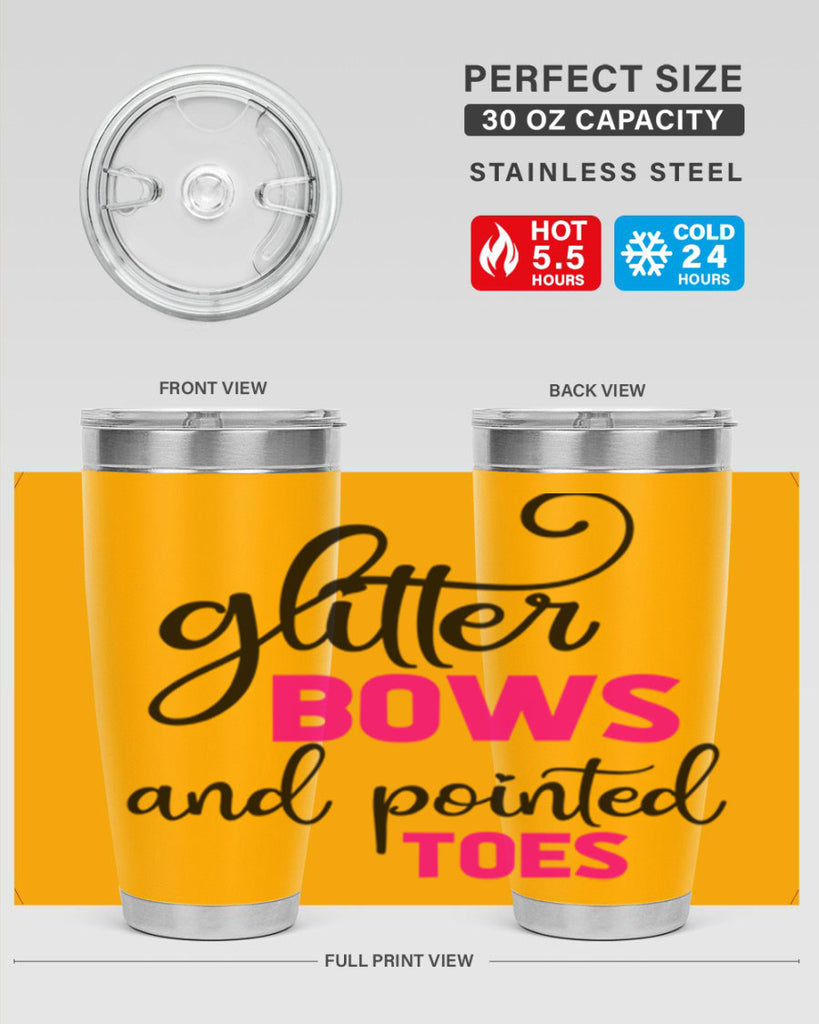 glitter bows and pointed toes 41#- ballet- Tumbler