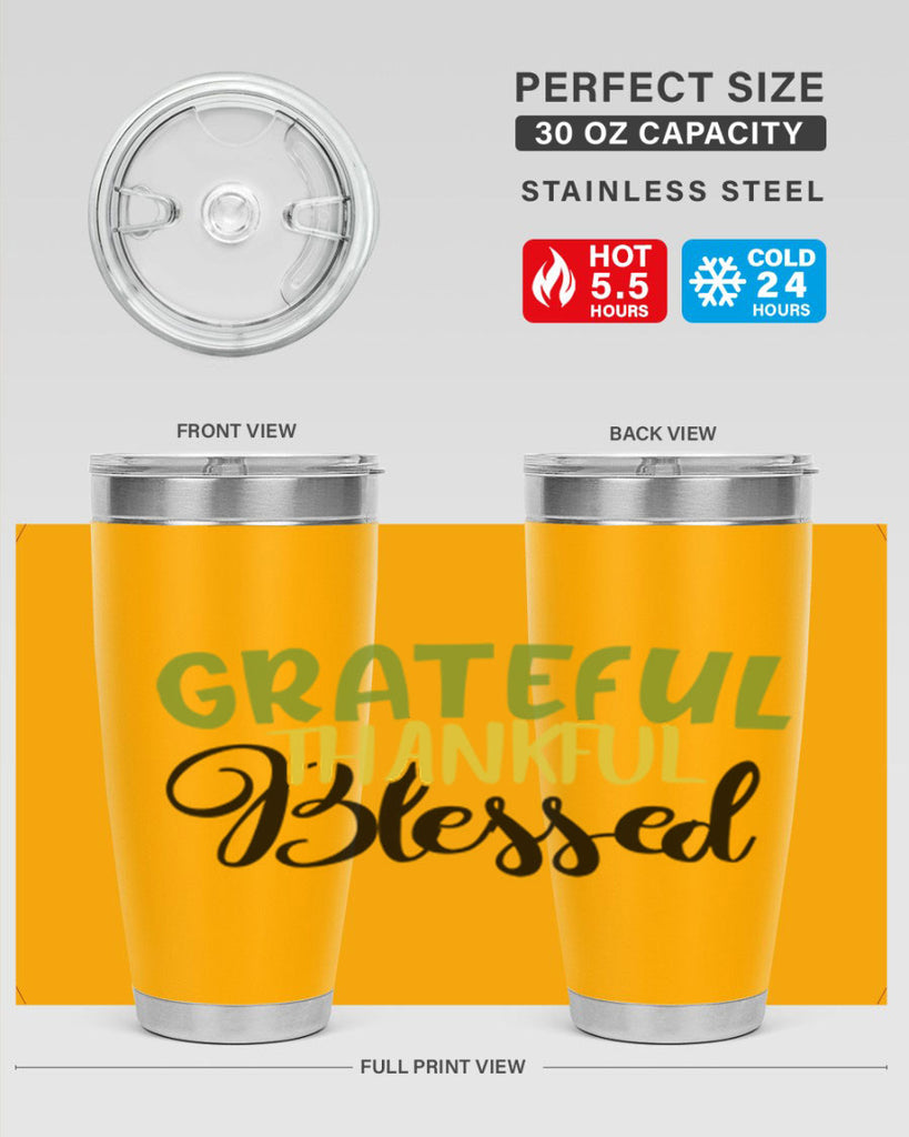 grateful thankful blessed 57#- thanksgiving- Tumbler