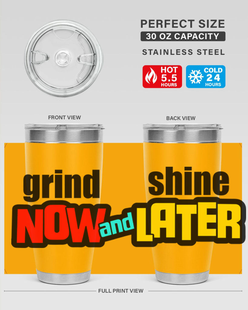 grind now and shine later 142#- black words phrases- Cotton Tank