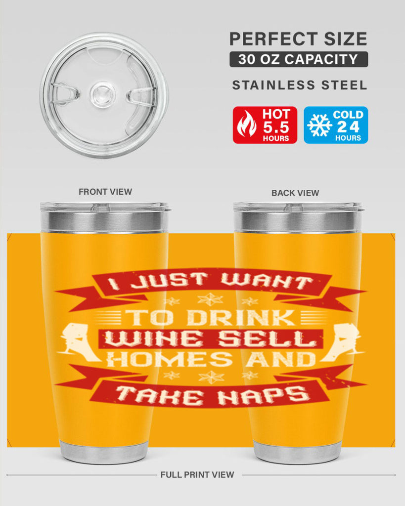 i just want to drink wine sell home and take naps 44#- drinking- Tumbler