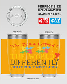 i live think experience the world differently different not less Style 20#- autism- Tumbler