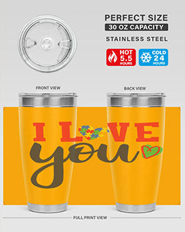 i love you Style 23#- autism- Tumbler