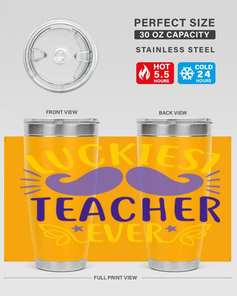 luckiest teacher ever 12#- mardi gras- Tumbler