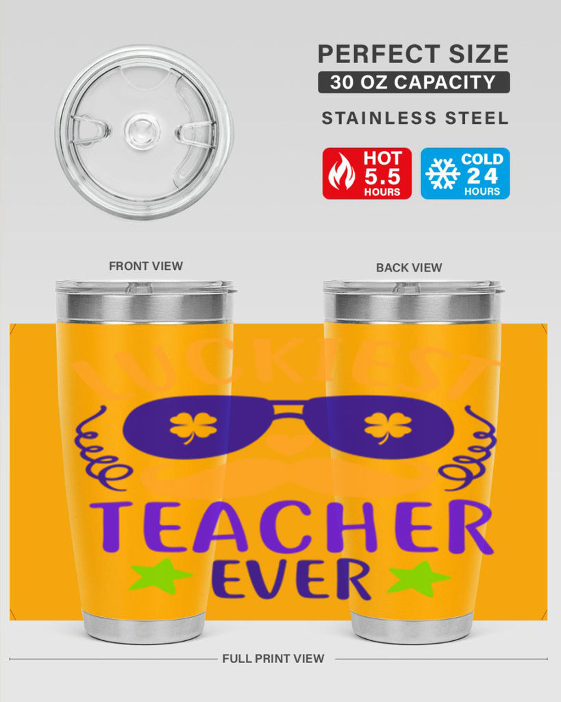 luckiest teacher ever 14#- mardi gras- Tumbler