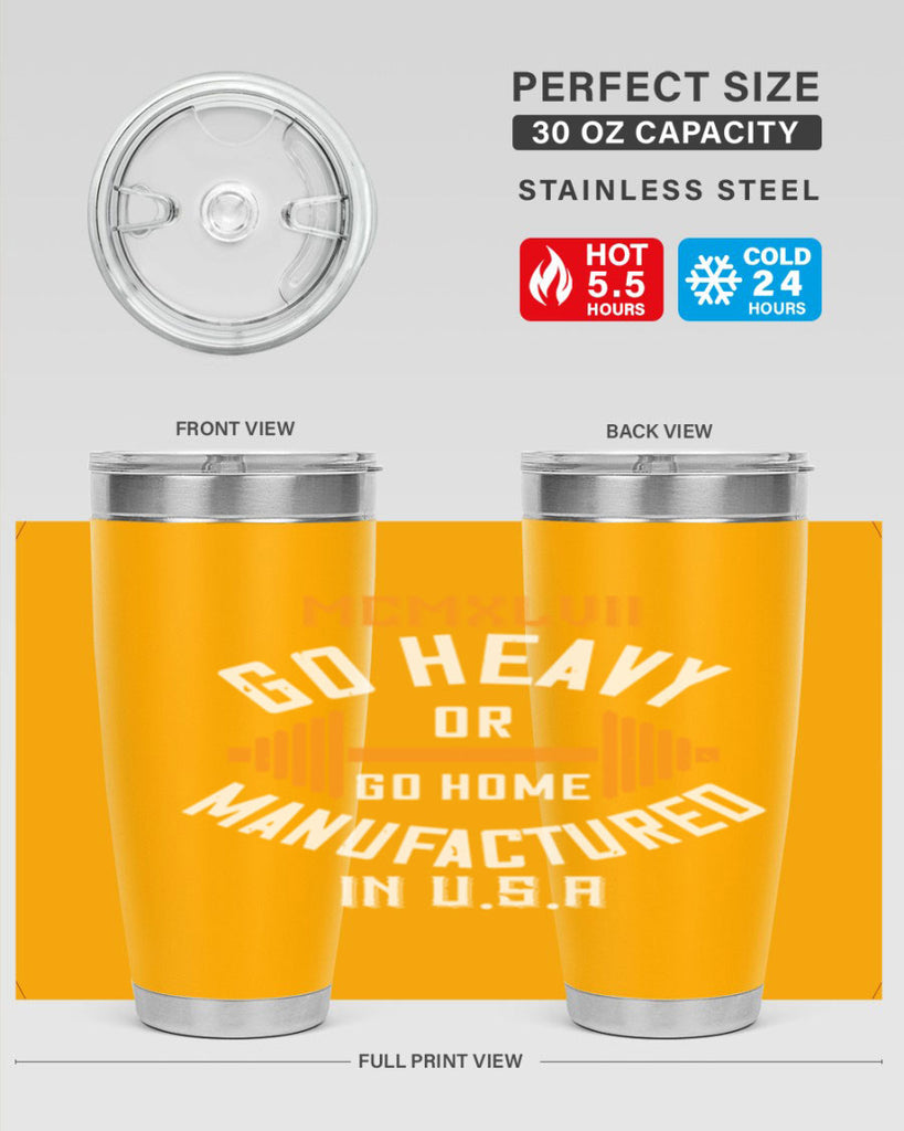 mcmxlvii go heavy or go home manufactured in 84#- gym- Tumbler
