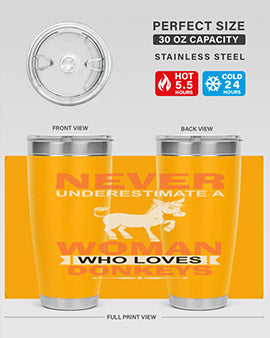 never underestimate a woman who loves donkeys Style 1#- donkey- Tumbler