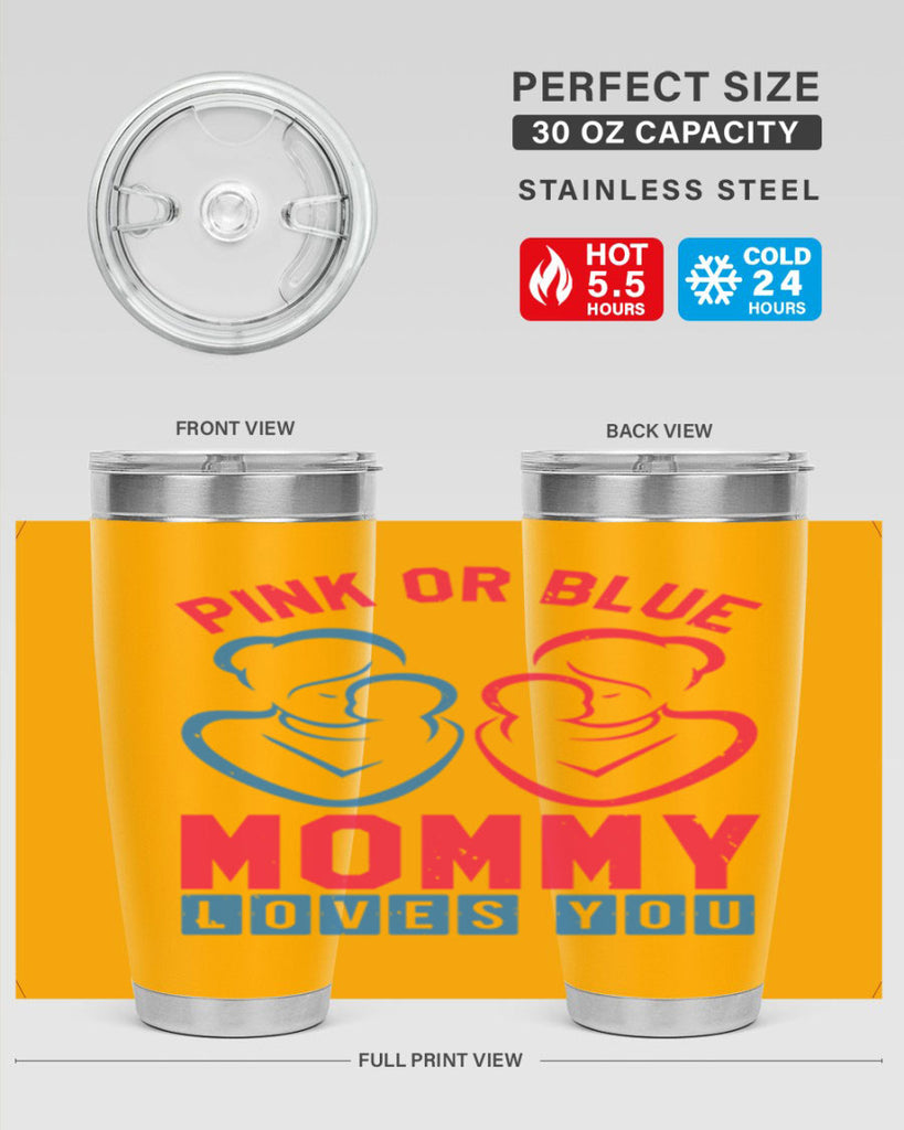 pink or blue Mommy Loves you Style 21#- baby shower- tumbler