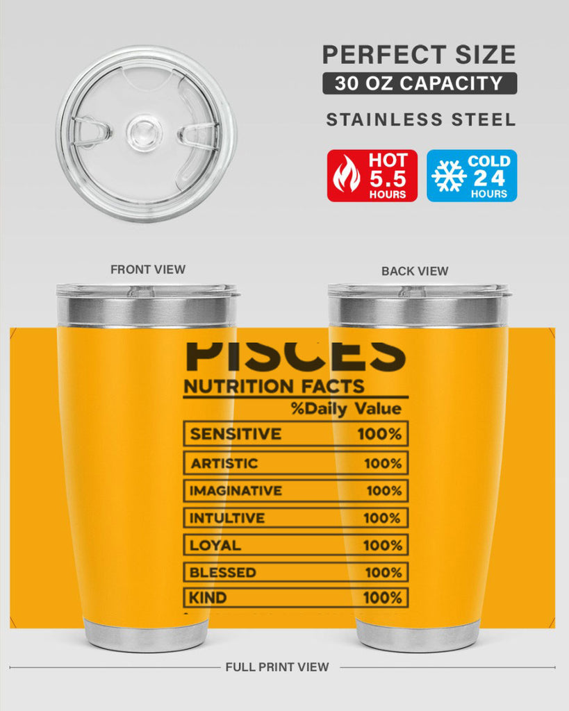 pisces Nutrition Facts 367#- zodiac- Tumbler