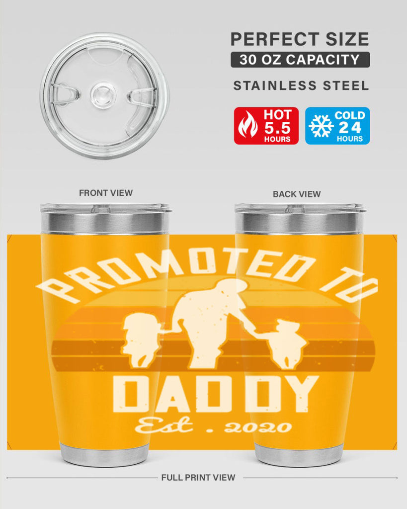 promoted to daddy est 187#- fathers day- Tumbler