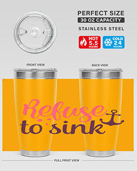 refuse to sink Style 4#- breast cancer- Tumbler