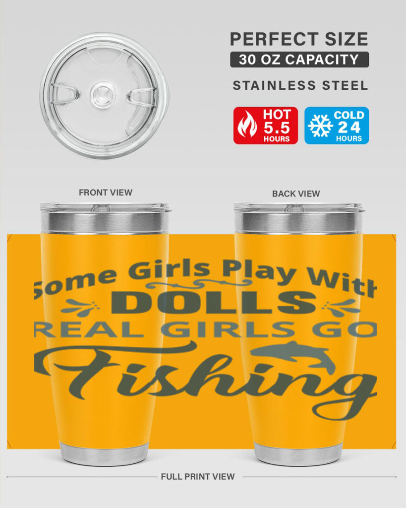 some girl play with dolls 38#- fishing- Tumbler