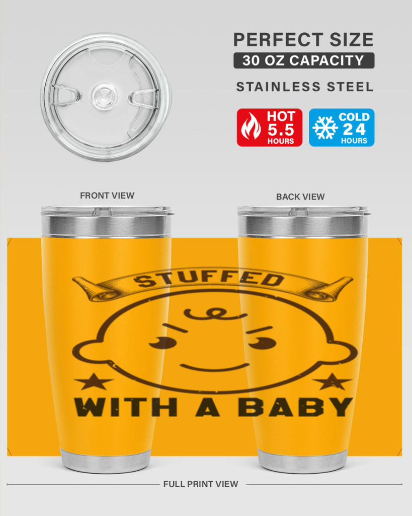 stuffed with a baby Style 14#- baby shower- tumbler