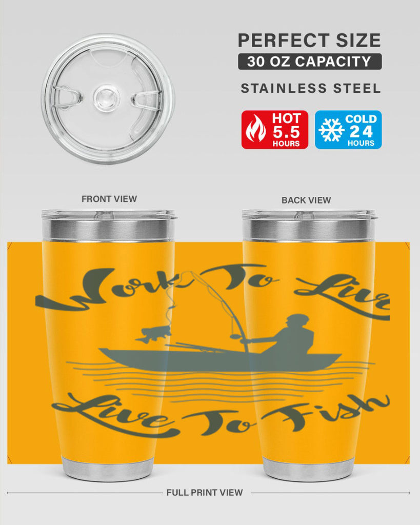 work to live 10#- fishing- Tumbler