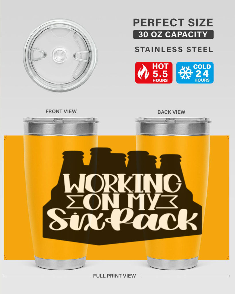 working on my six pack 13#- beer- Tumbler