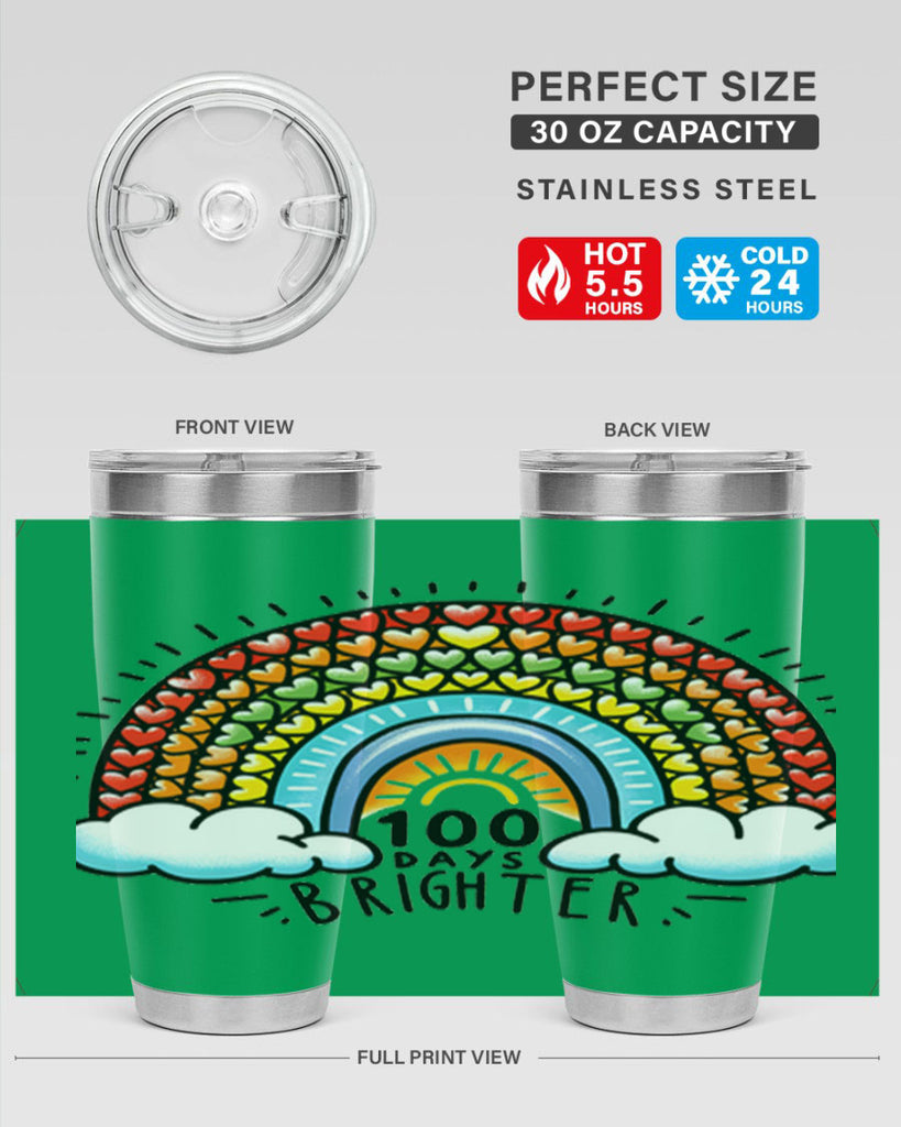 100 Days Brighter PNG 29#- 100 days of school- Tumbler