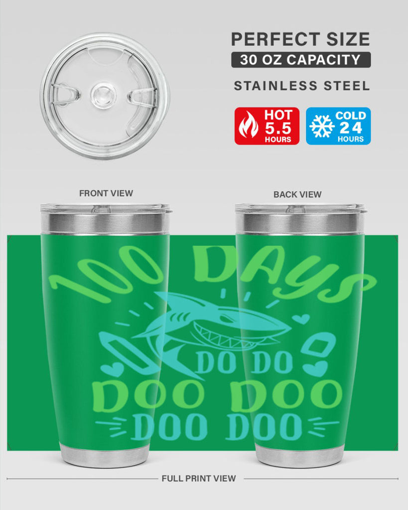 100 days shark doo doo 21#- 100 days of school- Tumbler