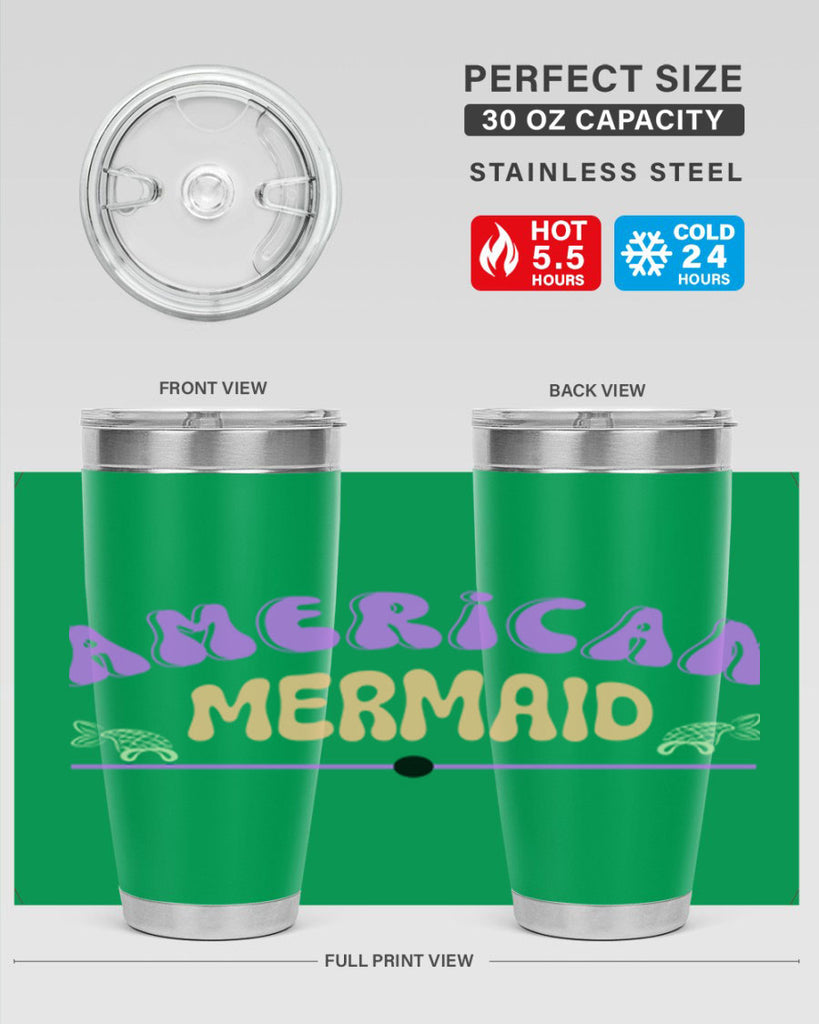 American Mermaid 16#- mermaid- Tumbler