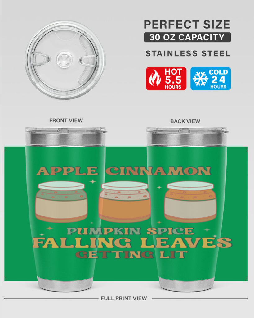 Apple Cinnamon Pumpkin Spice Falling Leaves Getting Lit 12#- fall- Tumbler