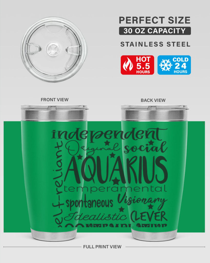 Aquarius 563#- zodiac- Tumbler