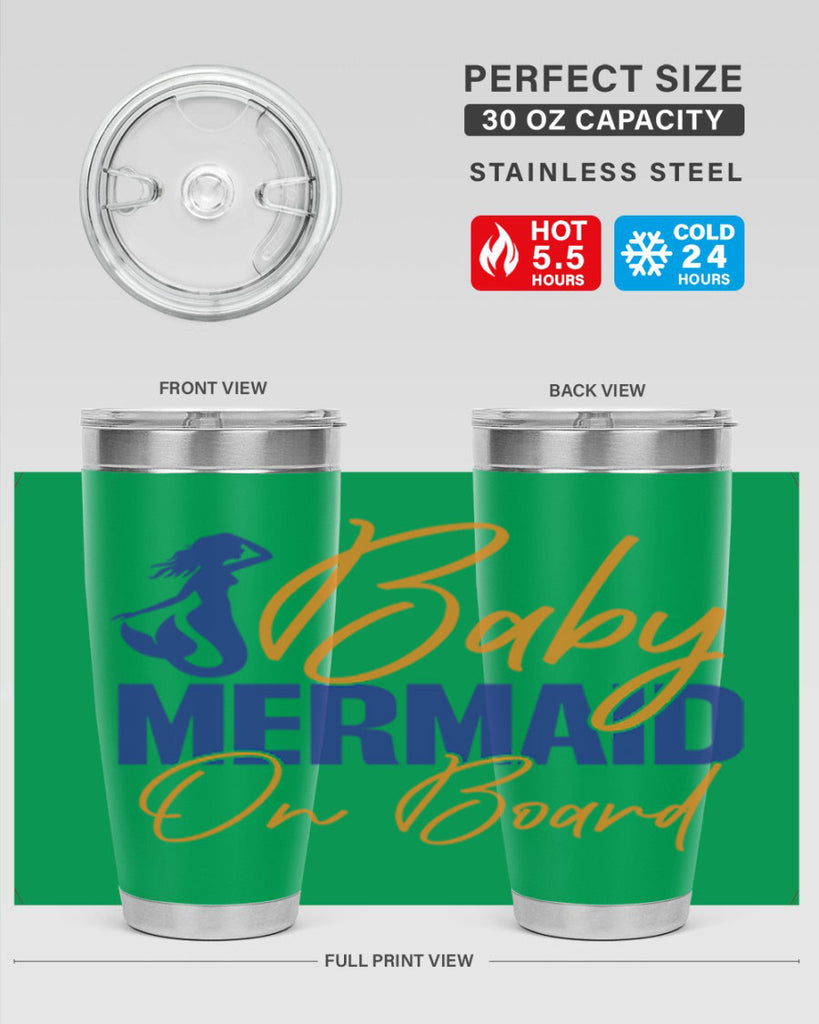 Baby Mermaid on Board 20#- mermaid- Tumbler