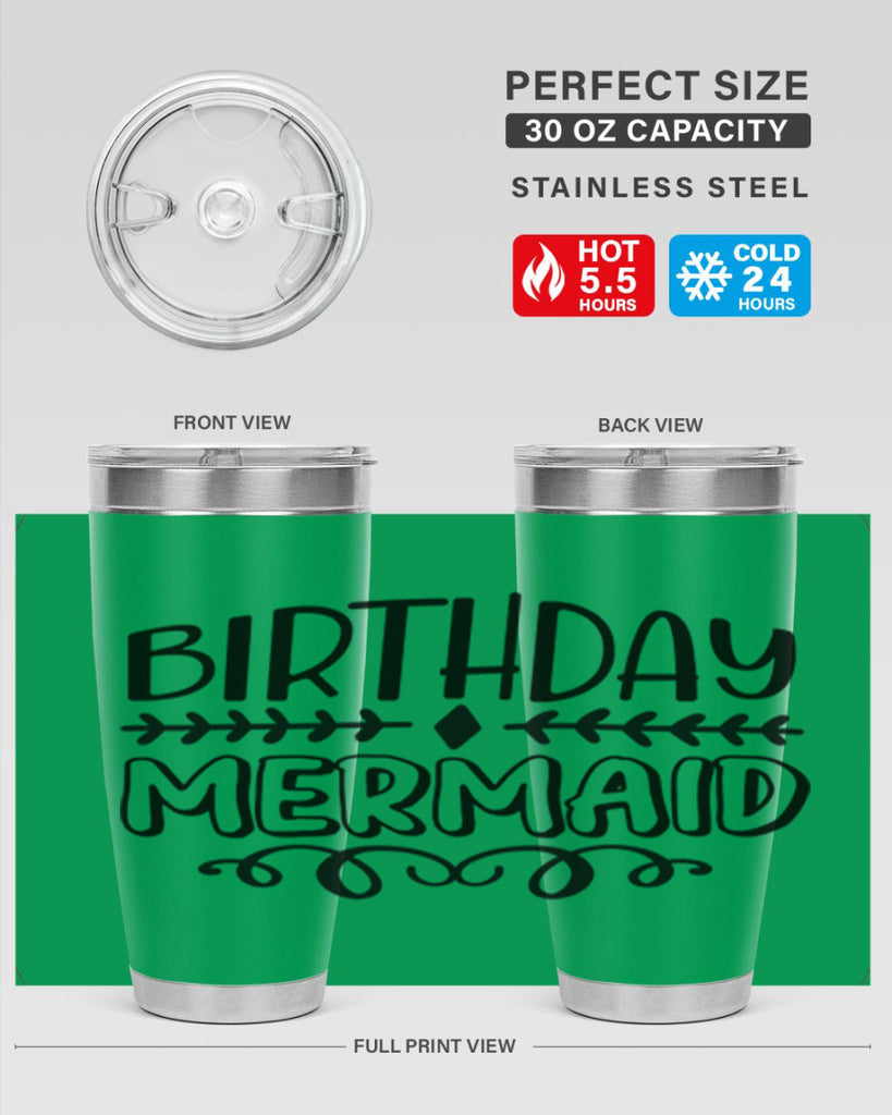 Birthday mermaid 74#- mermaid- Tumbler