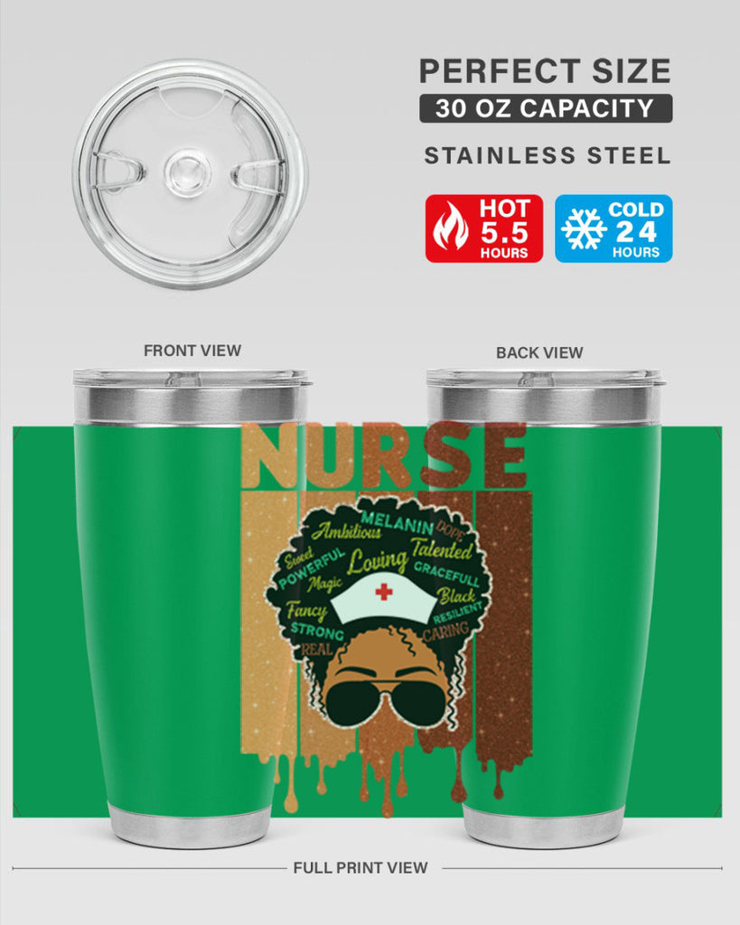 Black Nurse African Melanin Juneteenth 22#- Juneteenth- tumbler