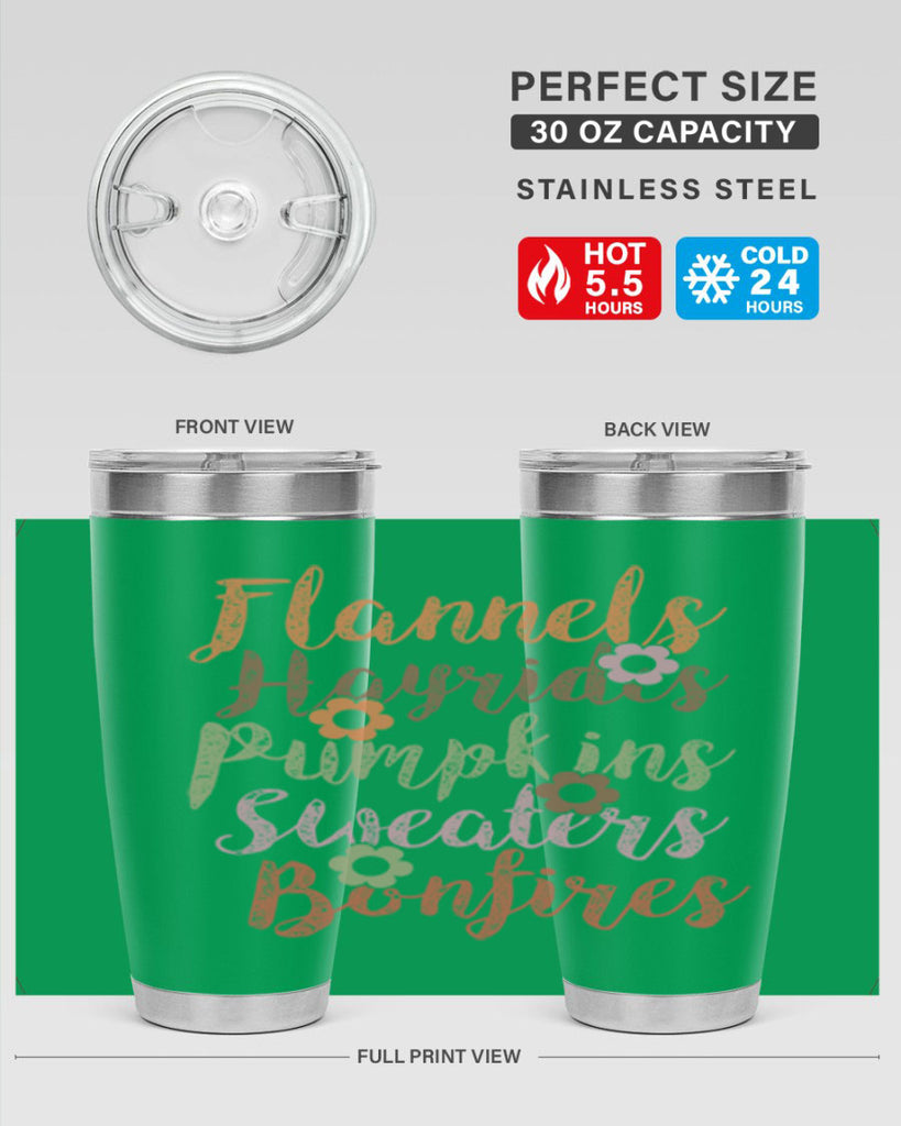 Flannels Hayrides Pumpkins Sweaters Bonfires 185#- fall- Tumbler