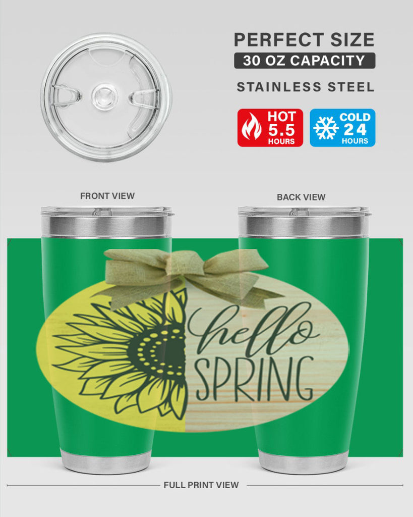 Hello spring half sunflower Mockup198#- spring- Tumbler