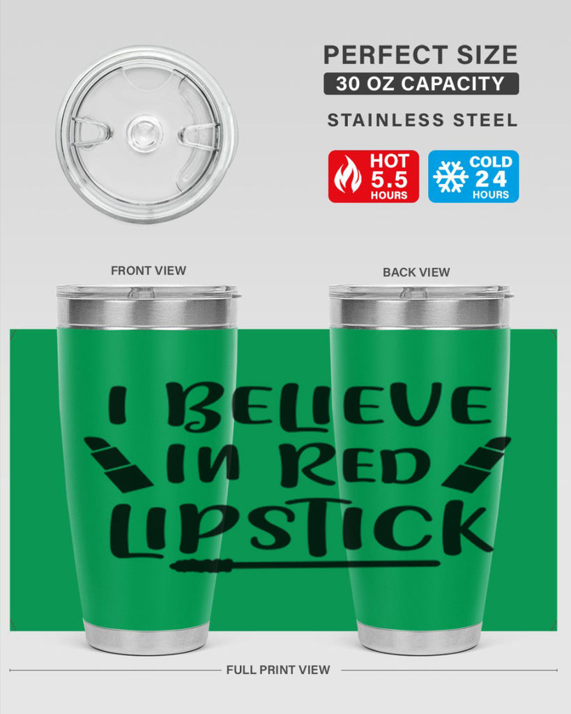 I Believe In Red Lipstick 104#- fashion- Cotton Tank