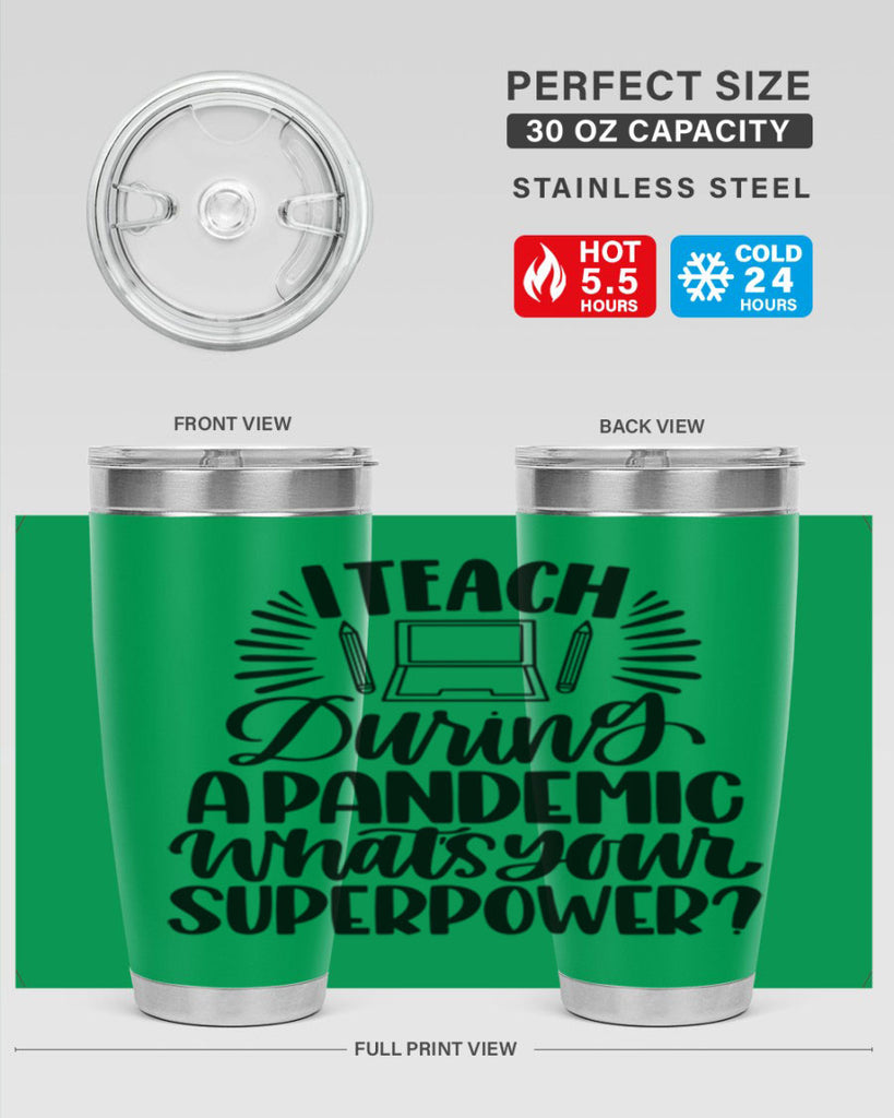 I Teach During A Pandemic Style 73#- teacher- tumbler