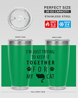 I’m Just Trying Style 61#- cat- Tumbler