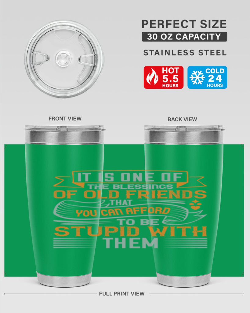 It is one of the blessings of old friends that you can afford to be stupid with them Style 77#- Best Friend- Tumbler